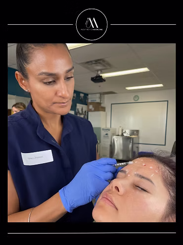 This image shows Nurse Injector Rinku teaching nurses how to inject botox in Kitchener waterloo